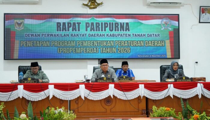 DPRD Tanah Datar Tetapkan Propemperda 2026