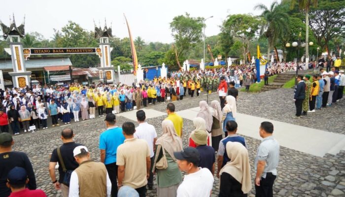 Tanah Datar Sambut Ramadhan, Gelar Apel dan Bersihkan Istano Pagaruyung