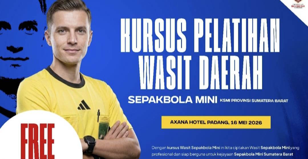 kursus-wasit-sepakbola-mini-ksmi-sumbar-diserbu-peminat,-kuota-peserta-langsung-penuh