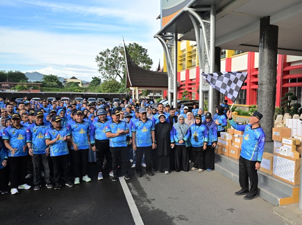 korpri-setda-sumbar-gelar-jalan-pagi,-mahyeldi-tekankan-pengamalan-nilai-pancasila