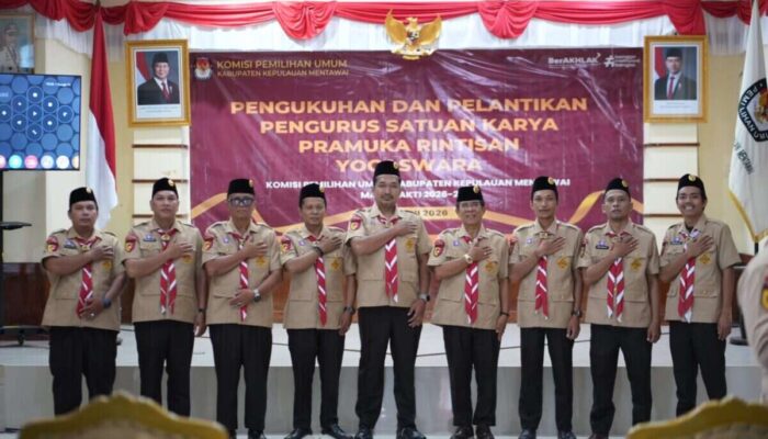 KPU Mentawai Kukuhkan Saka Yogaswara, Dorong Pendidikan Pemilih Muda