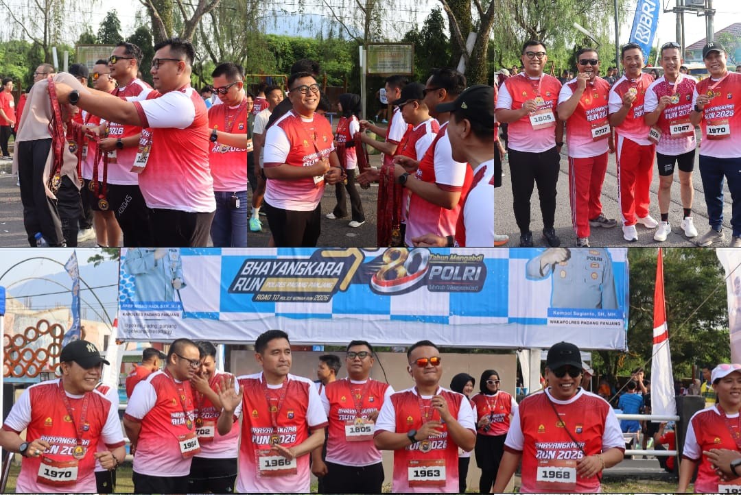 bhayangkara-fun-run-2026-meriah,-bri-dan-polres-padang-panjang-ajak-masyarakat-hidup-sehat