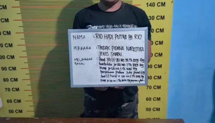 Polisi Tangkap Rio di Pasaman, Sita 13 Paket Sabu